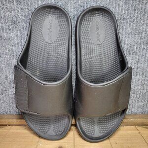 Oofos‎ Ooahh Sport Flex Slide Sandal M 8 / W 10 Black Comfort Shoes Recovery
